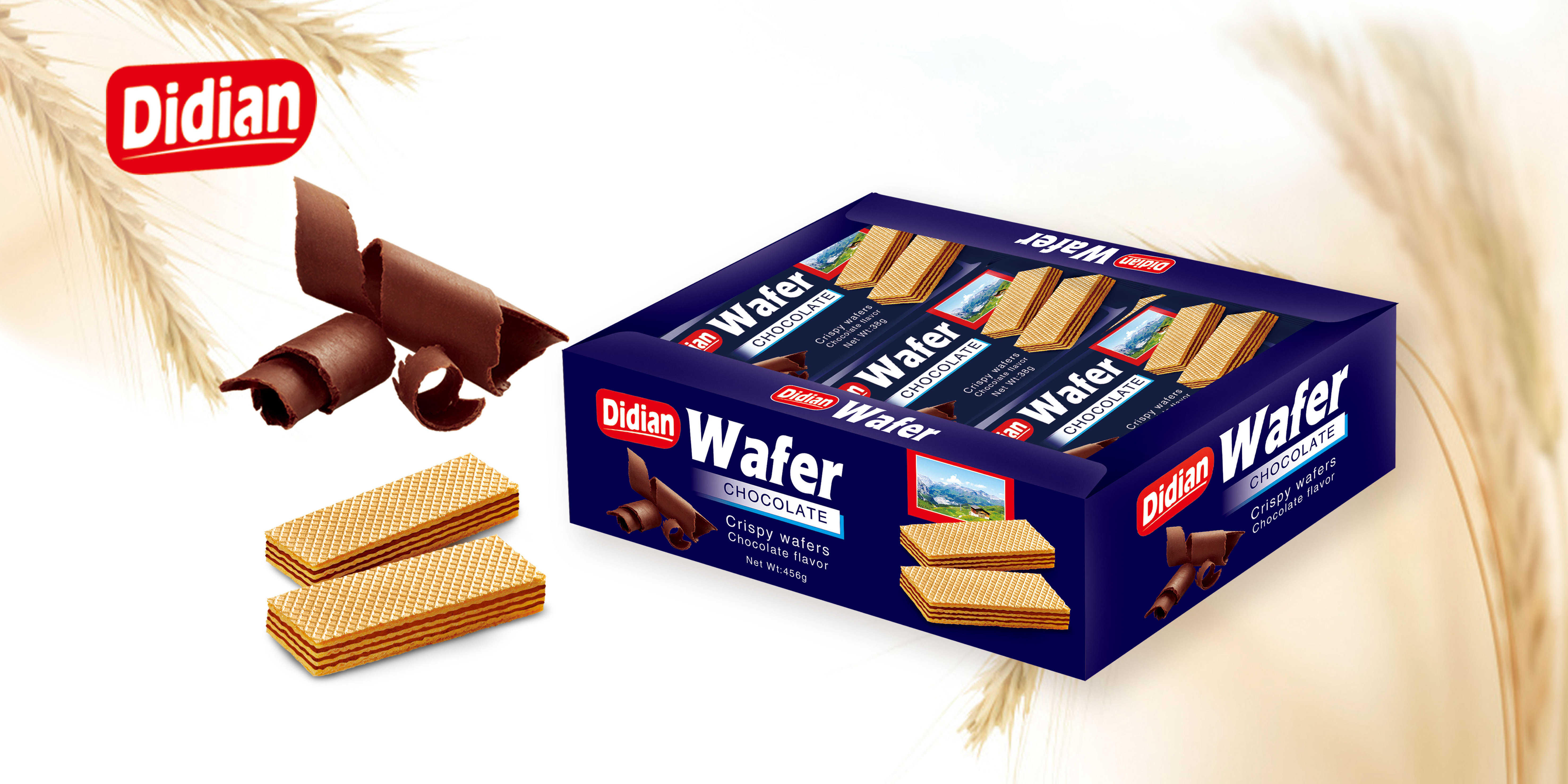 New product Hot wafer biscuit OEM Chocolate flavor wafers