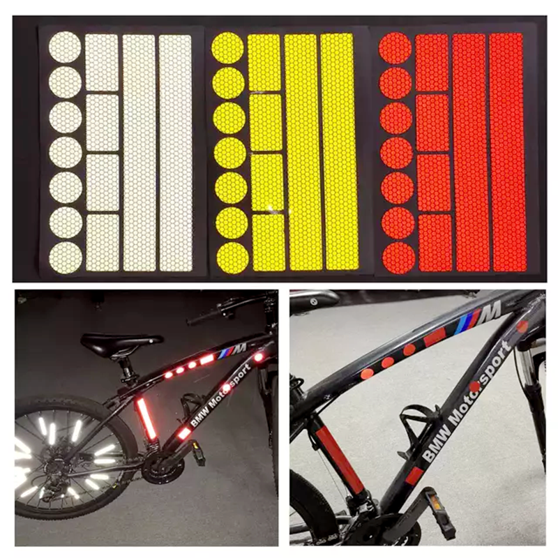 Free Sample Reflective Decals Vinyl Bicycle Sticker Self Adhesive Reflector Car/Bicycle Reflective Sticker Logo