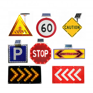 Solar Powered Road Safety Sign Blinking Light Warning Signal Led Traffic Stop Sign Radar Speed Sign