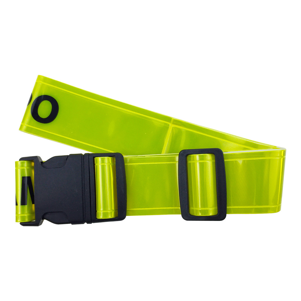 BSCIReflective PVC Belt for Running Cycling Walking Belt Adjustable PVC Reflective Waist Reflector Belt Reflective Safety Straps