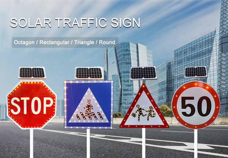 Solar Powered Road Safety Sign Blinking Light Warning Signal Led Traffic Stop Sign Radar Speed Sign