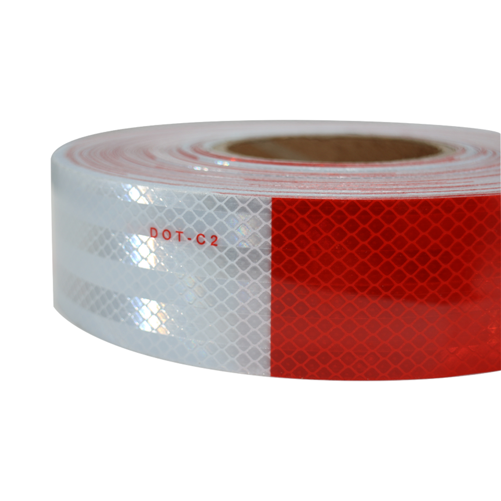 High Intensity Prismatic Conspicuity Tape Highly Visibility Red and White Reflective Tape for Trailers