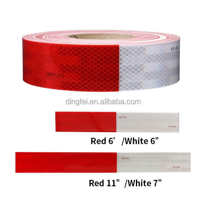 High Intensity Prismatic Conspicuity Tape Highly Visibility Red and White Reflective Tape for Trailers