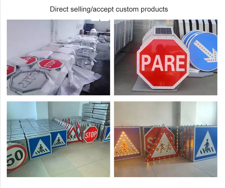 Solar Powered Road Safety Sign Blinking Light Warning Signal Led Traffic Stop Sign Radar Speed Sign