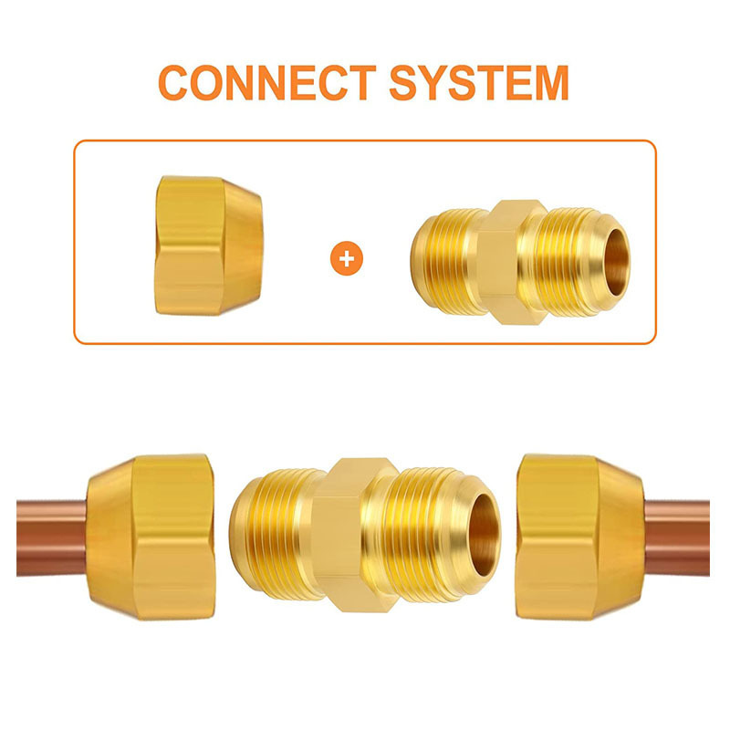 Air Conditioner SAE Flare Tube Union Fittings With Forged Nut