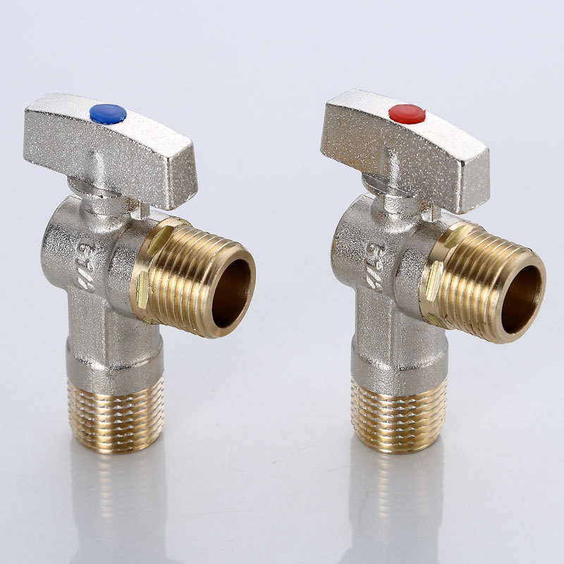 4Full copper ball core large flow angle valve water heater wall-hanging Water Control 90 Degree Angle Valve