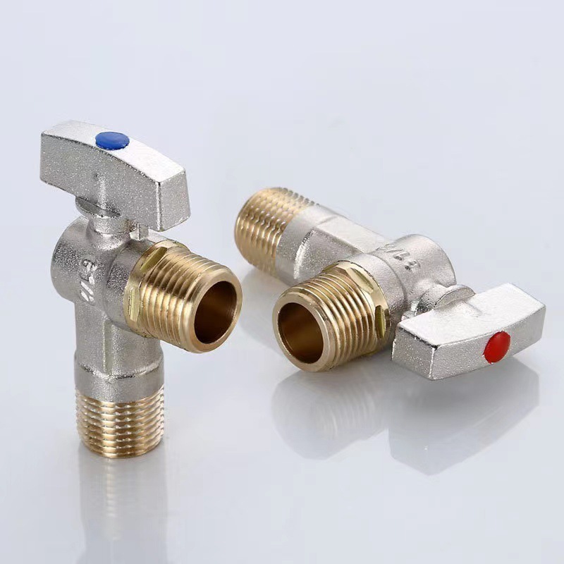 4Full copper ball core large flow angle valve water heater wall-hanging Water Control 90 Degree Angle Valve