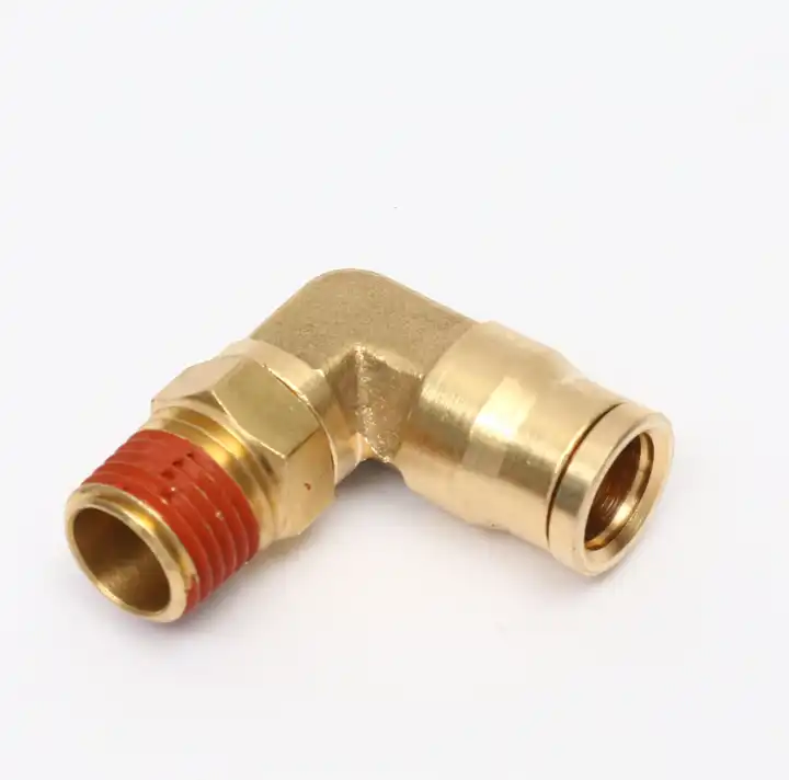 Brass DOT Air Brake Line Push in Fitting 90 Degree Swivel Male To Push to Connect Elbow