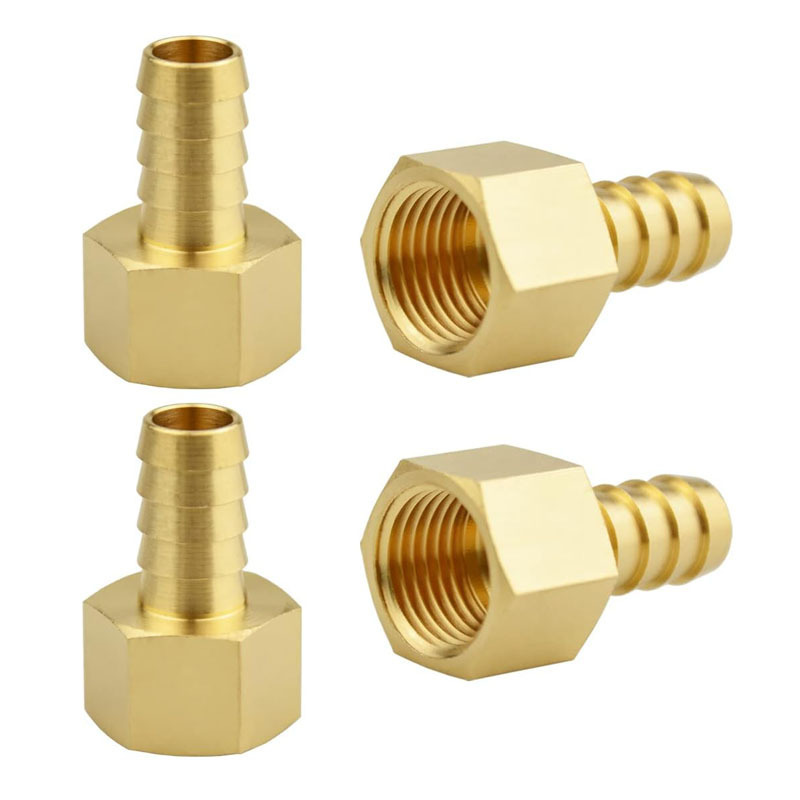 1/4 Hose Barb Tail 3/8 Female Thread Brass Hose Barb Nipple Straight Brass Connector Fitting