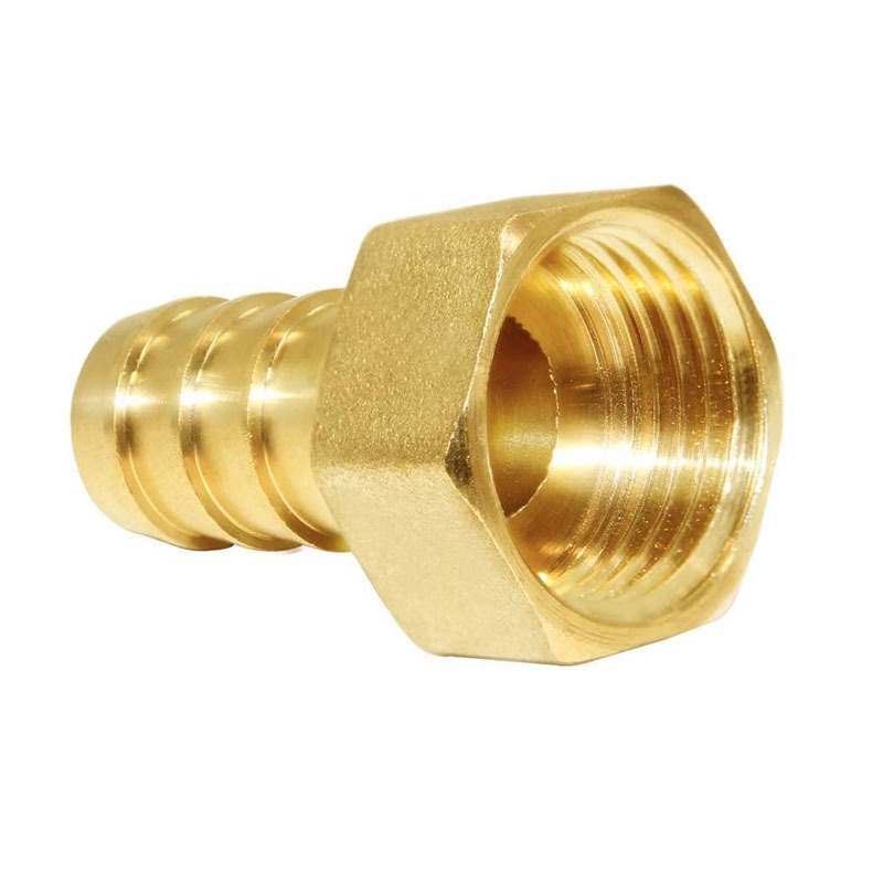 1/4 Hose Barb Tail 3/8 Female Thread Brass Hose Barb Nipple Straight Brass Connector Fitting