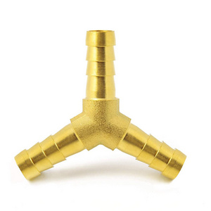 Brass 3/8" Hose Barb Fitting 3 Way Y Shape Hose Barb Connector For Water Fuel Air