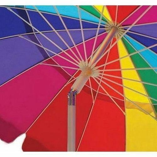 Compact, steerable, large-scale fashionable Customized Rainbow With Logo Print Sun Beach Umbrella