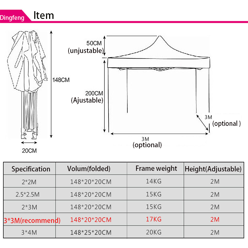 Custom Printing Foldable Outdoor Pop Up Display Gazebo Expo Canopy Trade Show Tent Folding Tent 3x3 Canopy