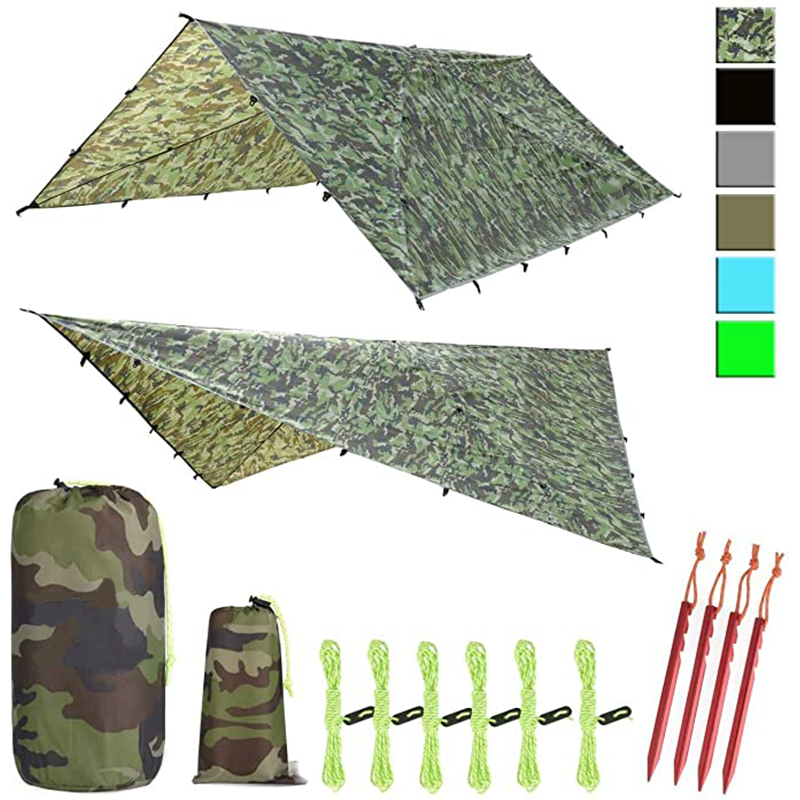 OEM Multifunctional  Printed Ultra Light Awnings Rain Polyester Oxford  Tarp Sunshade Screen Canopy Fly Tarp with PVC