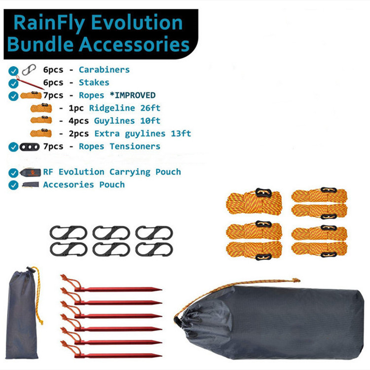 Ultralight Drip&Leak Proof Waterproof Sun Protection Isolated Insulated Durable Wind Rain Hammock Rain Fly Tarp Outdoors