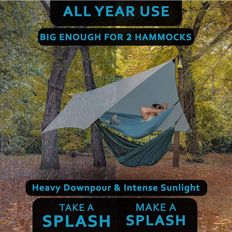 Ultralight Drip&Leak Proof Waterproof Sun Protection Isolated Insulated Durable Wind Rain Hammock Rain Fly Tarp Outdoors