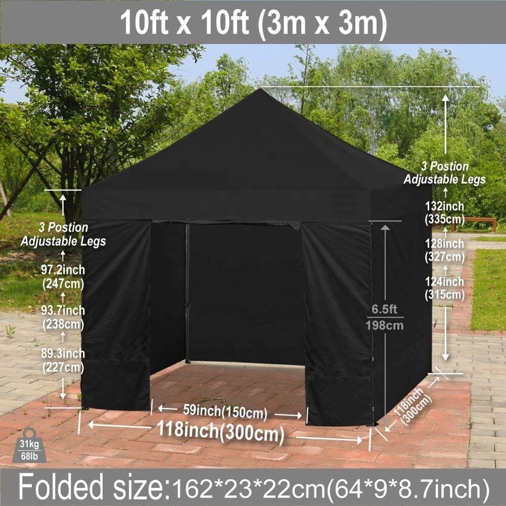 Patio 3x3 Gazebo Fully Waterproof Heavy Duty Pop Up Gazebo With 4 Walls with handbag