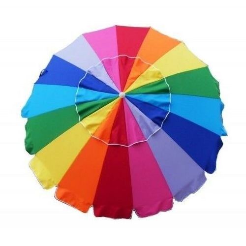 Compact, steerable, large-scale fashionable Customized Rainbow With Logo Print Sun Beach Umbrella