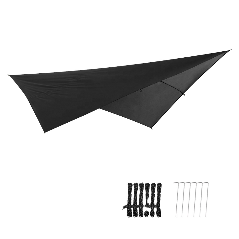 290*290cm outdoor Rain Tarp 210T Nylon ripstop PU2000 Waterproof Lightweight Survival Gear Shelter for Camping Tent UV Rain Fly