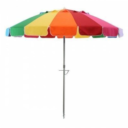 Compact, steerable, large-scale fashionable Customized Rainbow With Logo Print Sun Beach Umbrella