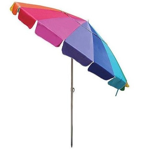 Compact, steerable, large-scale fashionable Customized Rainbow With Logo Print Sun Beach Umbrella