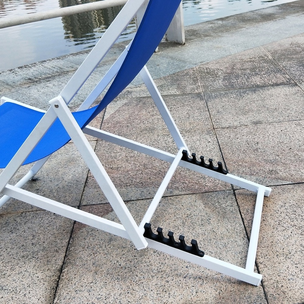 Outdoor patio silla de playa large portable folding camping chair. swimming pool chaise lounge aluminum deck chair