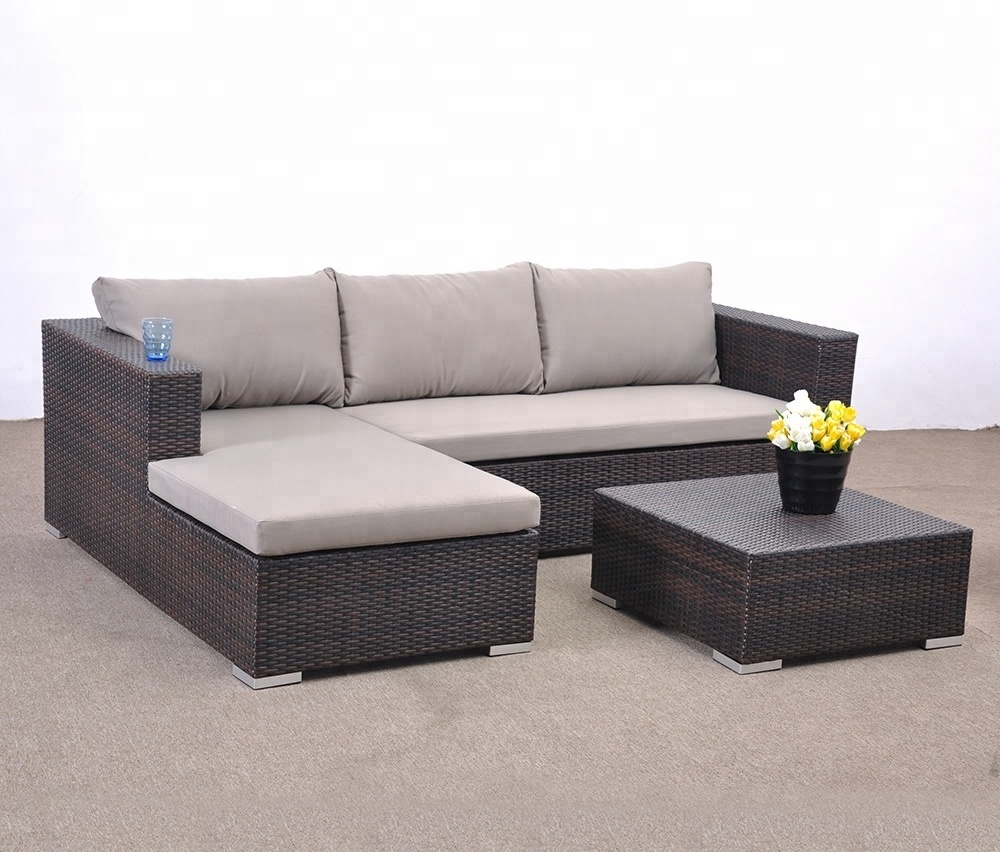 Outdoor Patio Furniture Garden Rattan Wicker Modular Sectional Sofa Set Modern Furniture