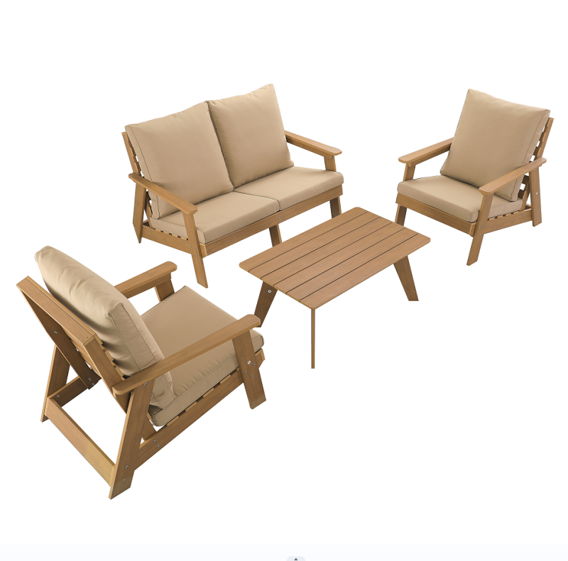 Outdoor Garden HIPS Plastic Wood Material All weather UV Resistant Adirondack Sofa Chair For 1 1 2 seater sofa set furniture