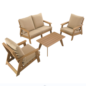 Outdoor Garden HIPS Plastic Wood Material All weather UV Resistant Adirondack Sofa Chair For 1 1 2 seater sofa set furniture