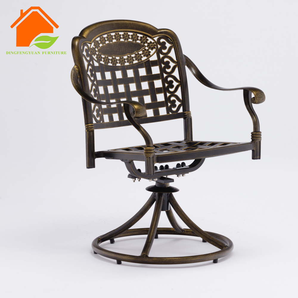 Cast aluminum outdoor swivel chair Patio cafe house revolving dining game chair garden terrace furniture