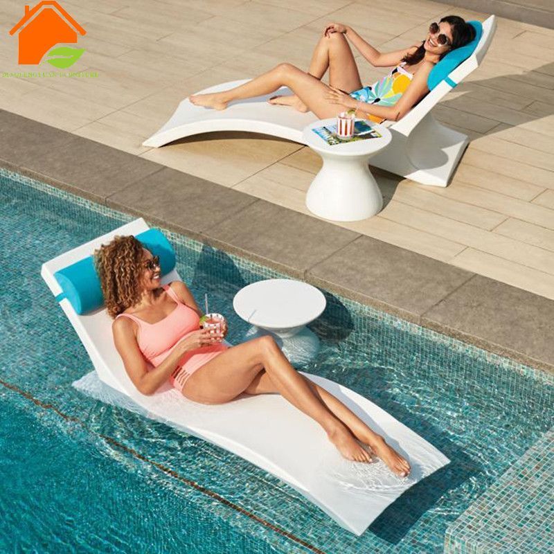 Outdoor beach chair Hotel Club Pool lounge chair Color lounge chair Put in water Amphibious Plastic Swimming Pool Sun Lounger