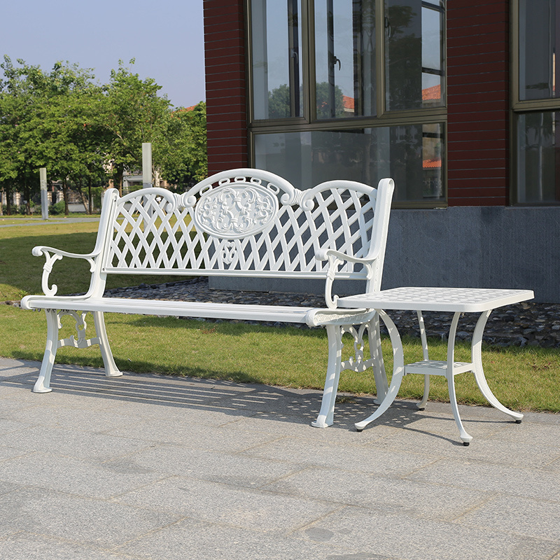 2020 New Leisure Outdoor Metal Park Gardening Benches Chair. Cast Aluminum Metal Garden Bench