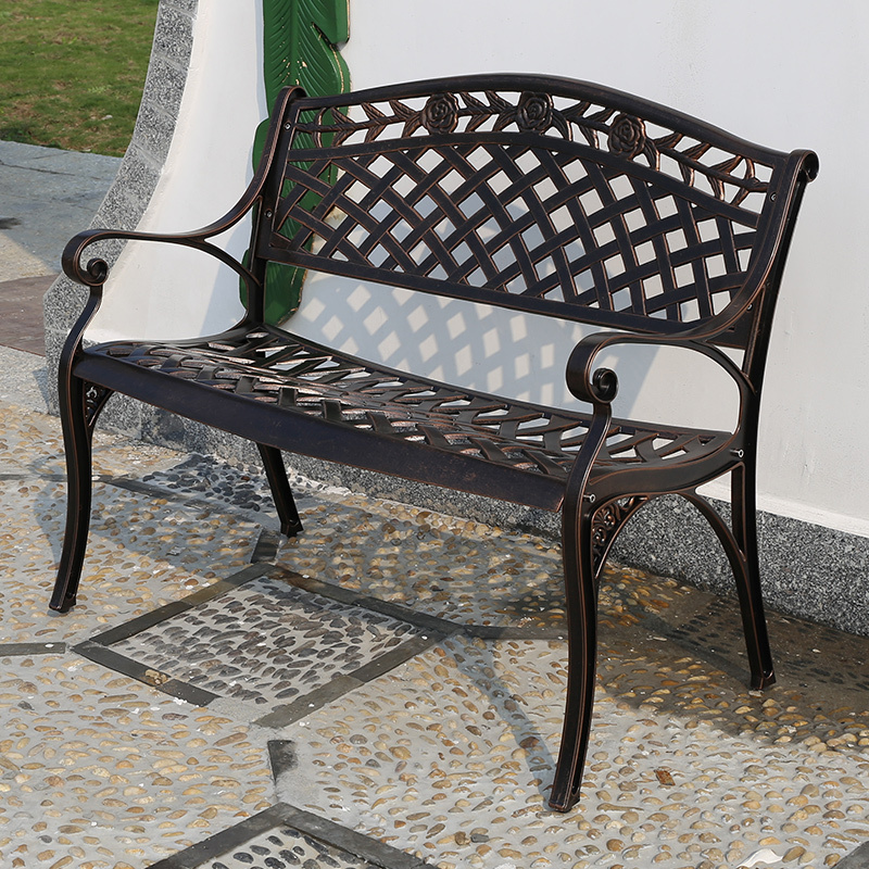 2020 New Leisure Outdoor Metal Park Gardening Benches Chair. Cast Aluminum Metal Garden Bench