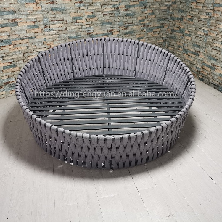 Garden  Patio Double Round Daybed Aluminium Beach Lounge Modern DayBed Outdoor Furniture