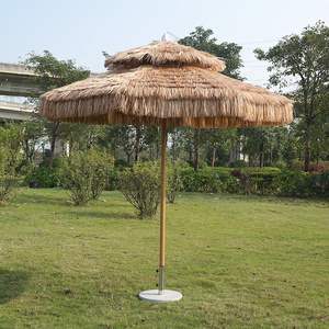 Outdoor Garden Furniture Natural Color Straw Thatched Patio Beach Parasols Umbrellas