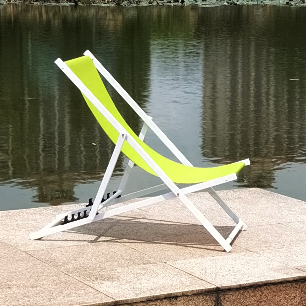 Outdoor Aluminum Camping Furniture Folding Beach Sling Chair  Chair Swimming Pool Sun Lounger Foldable Chair