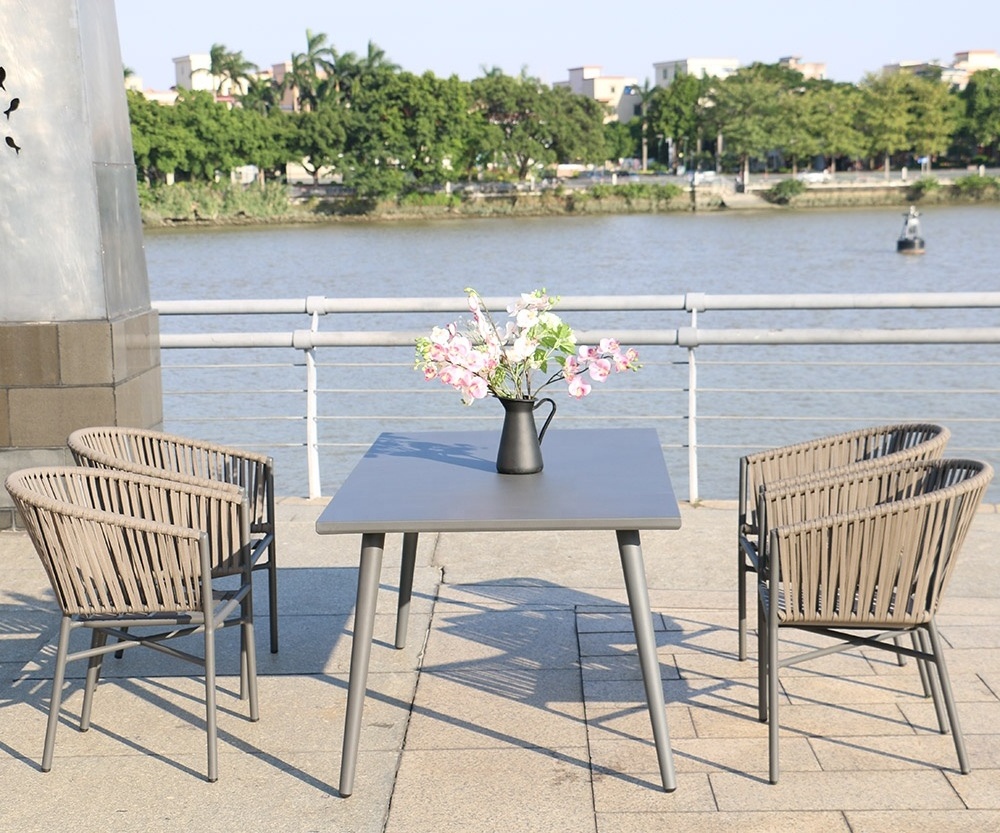 Modern Outdoor Rope Chairs Cafe Restaurant Furniture Sets Muebles Restaurante