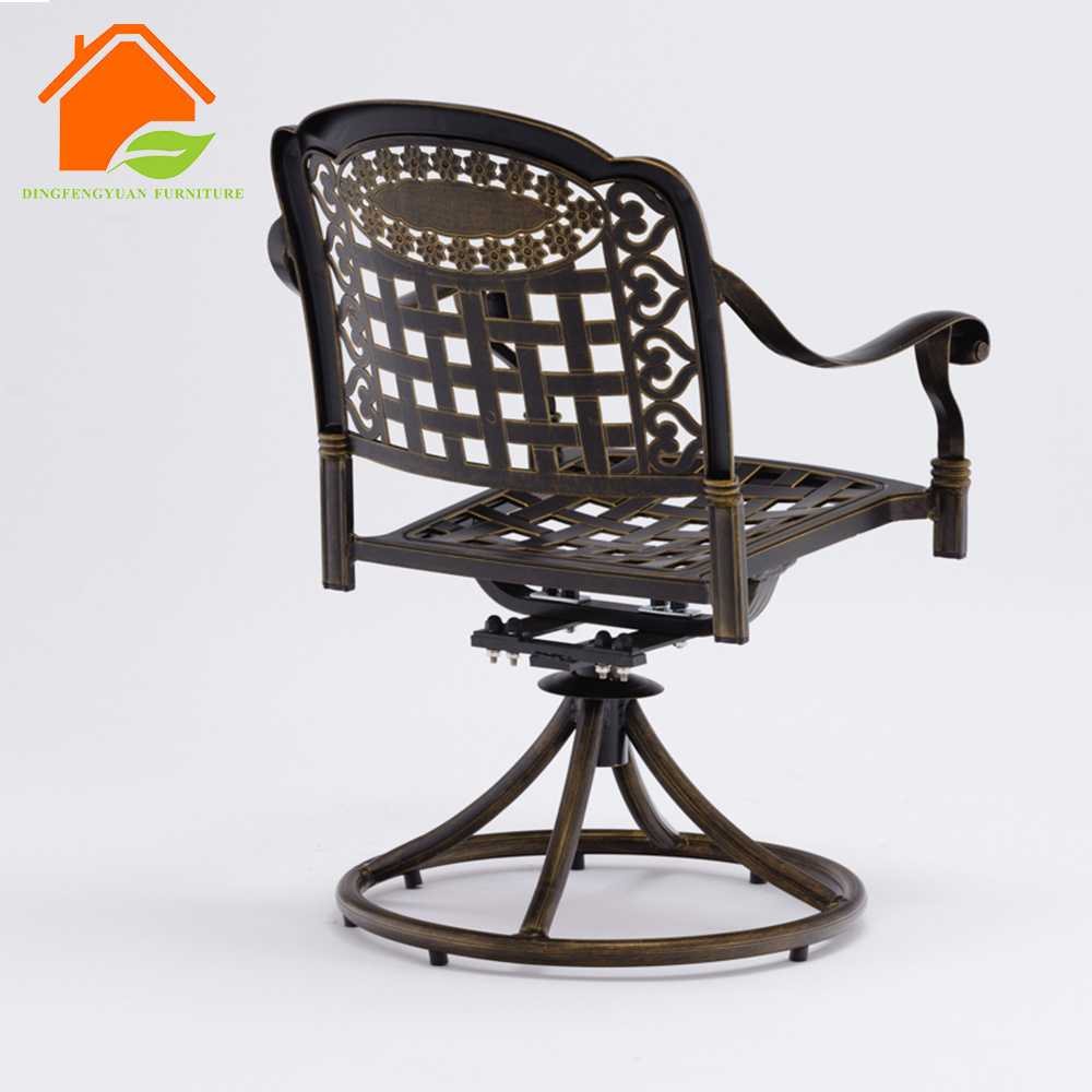 Cast aluminum outdoor swivel chair Patio cafe house revolving dining game chair garden terrace furniture