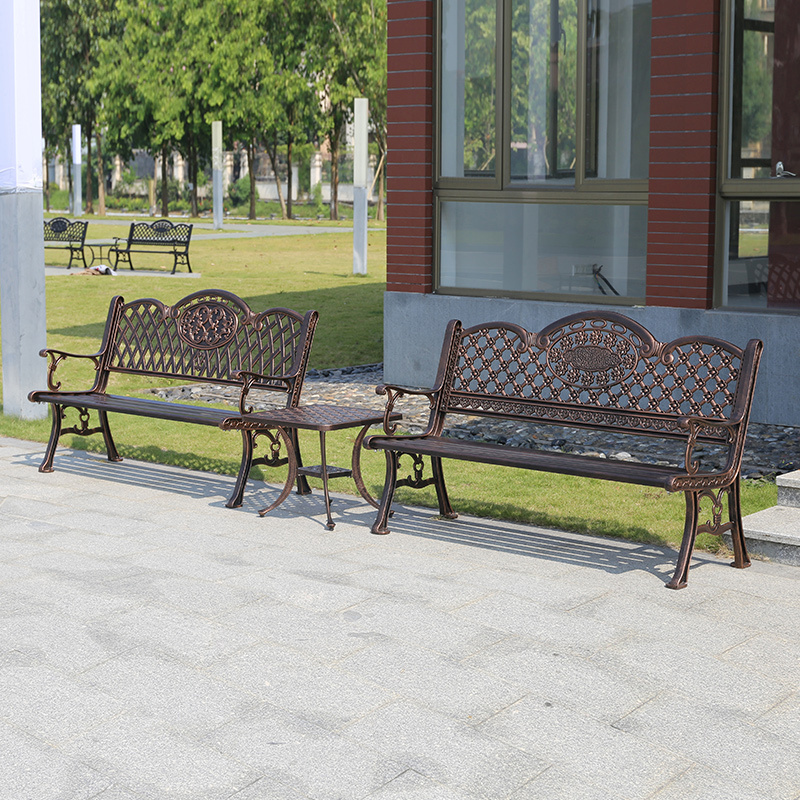 2020 New Leisure Outdoor Metal Park Gardening Benches Chair. Cast Aluminum Metal Garden Bench