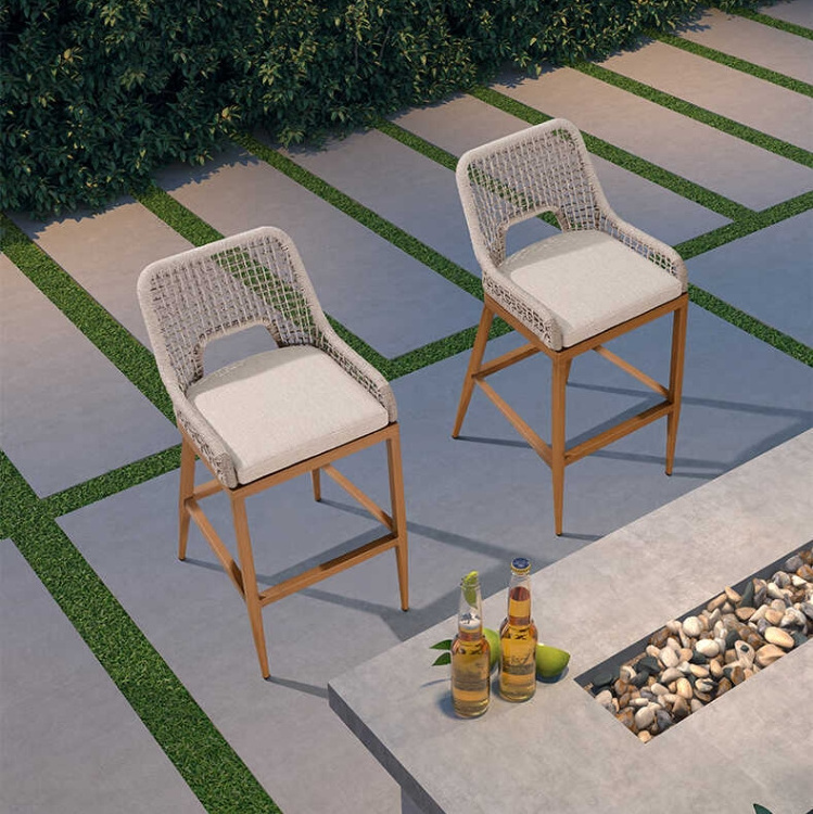 Hot-Selling New Arrival  Bar Stools Height Chair  Breakfast Bar Chair Weave Outdoor Furniture Luxury