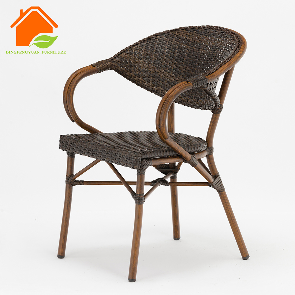 China Wholesale Cheap Price Synthetic Rattan 4pcs Garden Modern Dining Table Chair Set For Cafe Bistro Event Furniture