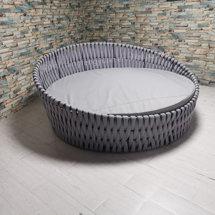 Garden  Patio Double Round Daybed Aluminium Beach Lounge Modern DayBed Outdoor Furniture