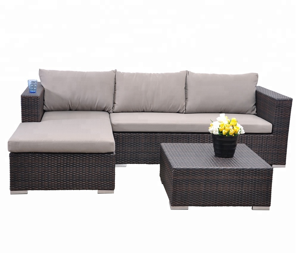 Outdoor Patio Furniture Garden Rattan Wicker Modular Sectional Sofa Set Modern Furniture