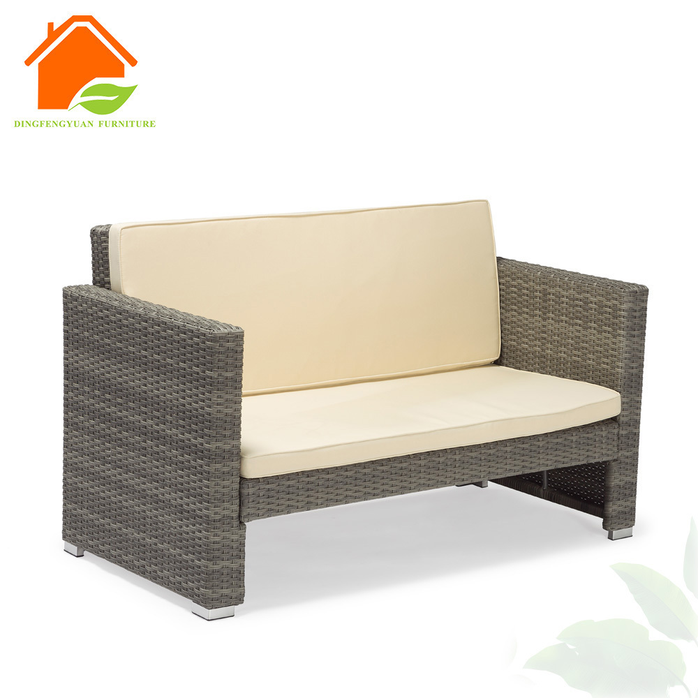 Good Sale Gray Rattan Wicker Veranda Furniture Modern Outdoor Garden Sofa Set 4pcs  Terrace Furniture