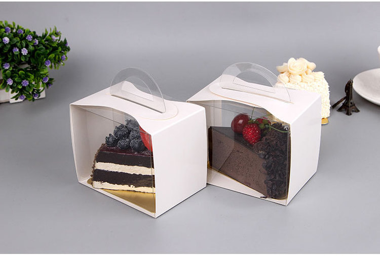 cake slice plastic triangle box slices container packaging package packs with window