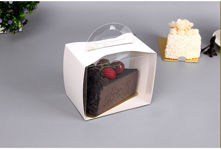 cake slice plastic triangle box slices container packaging package packs with window