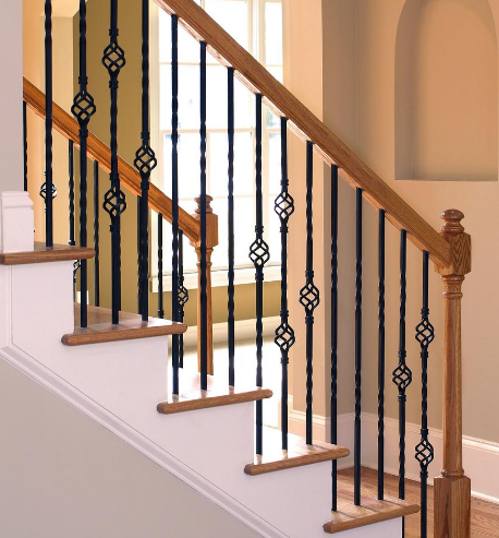 Satin Black Hollow Iron Stair Balusters