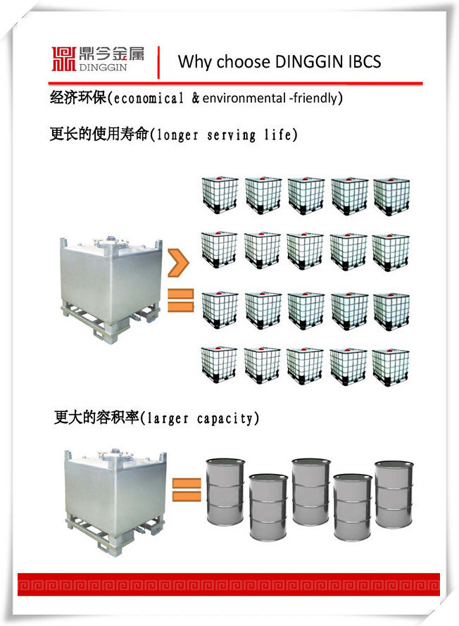 stainless steel IBC tote tank for 220 350 550 gallon