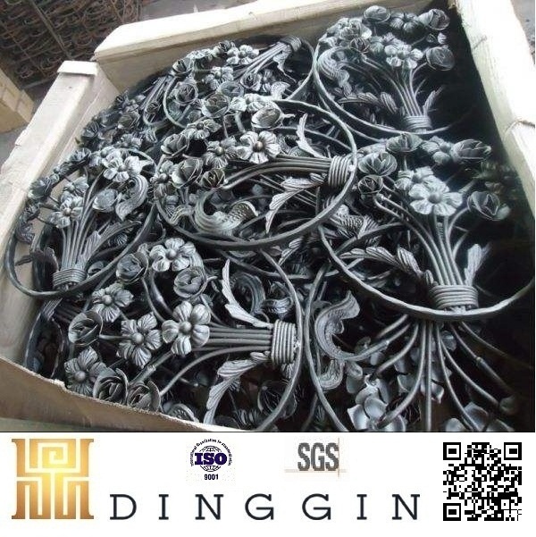 Decorative cast iron flower and leaves wrought iron  cast steel gate ornaments