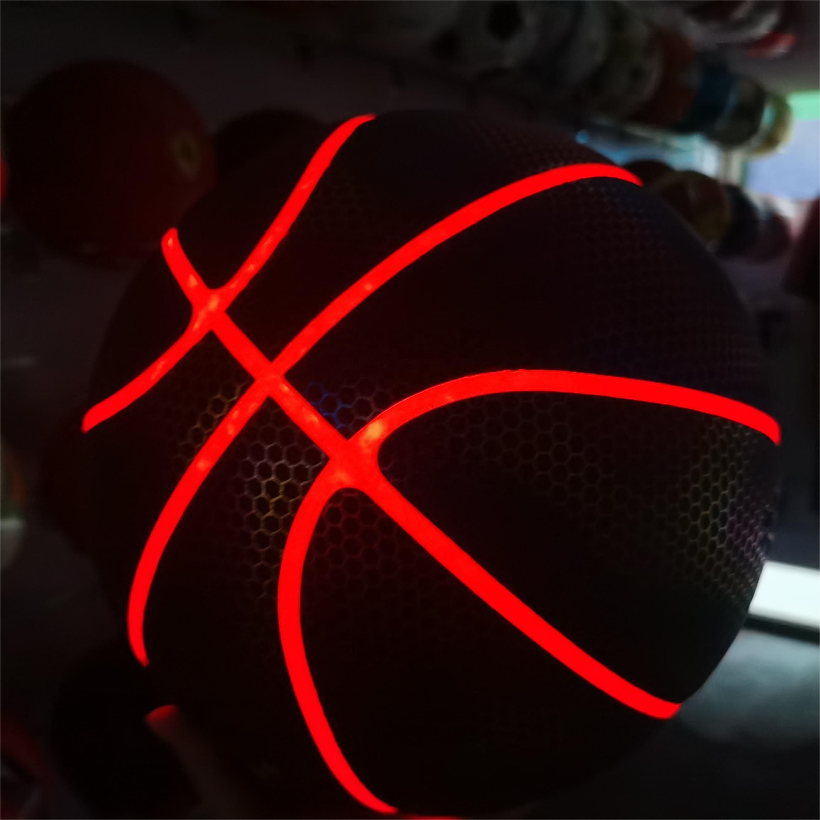 Christmas design Size 7 holographic PU Laminated Soft Touch Indoor Outdoor Customize USB recharging led Basketball Ball